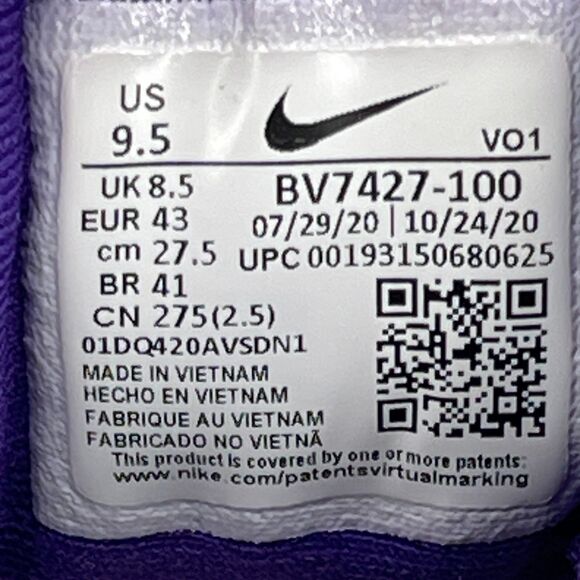 Nike LeBron Witness 4 Shoes Mens Size 9.5 White Purple Gold Basketball Comfort main image 8